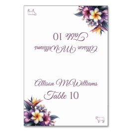 Tarjeta De Mesa Boda Carne-Carne-Floral-Tropical
