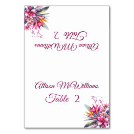 Tarjeta De Mesa Boda Cartucho-Acuarela Tropical Bliss-Carne-