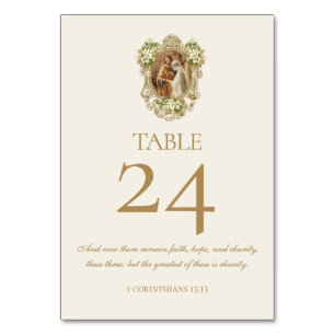Tarjeta De Mesa Boda Católica Tradicional Desposorios María José