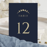 Tarjeta De Mesa Boda celeste azul<br><div class="desc">Guíe a sus huéspedes con los "Números de la Mesa Boda Celestial Azul" con un impresionante fondo azul. Las fases de la luna sutilmente integradas en el diseño simbolizan la progresión de las mesas,  creando un viaje celeste para los huéspedes bodas.</div>