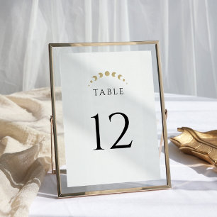 Tarjeta De Mesa Boda celeste de oro