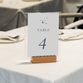 Tarjeta De Mesa Boda Celestial de la Estrella de la Luna Lunar