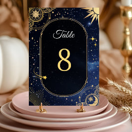 Tarjeta De Mesa Boda Celestial de Sol y Luna