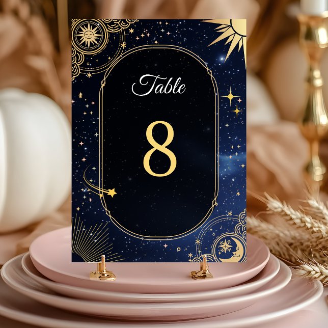 Tarjeta De Mesa Boda Celestial de Sol y Luna (Subido por el creador)