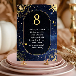 Tarjeta De Mesa Boda celestial del sol y la luna Asientos