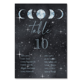 Tarjeta De Mesa Boda Celestial Fases Lunares Noche Estrellada