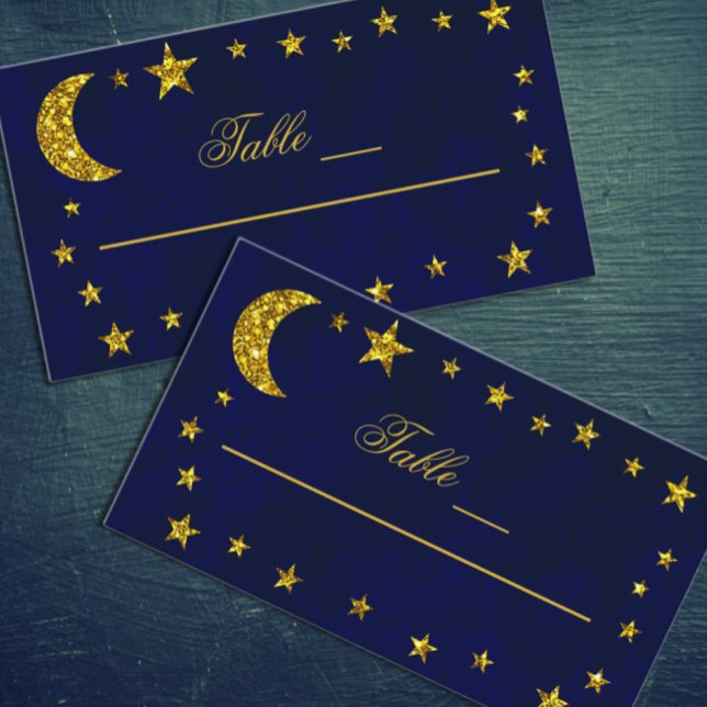 Tarjeta De Mesa Boda Celestial Nocturno (Subido por el creador)