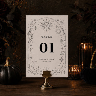 Tarjeta De Mesa Boda Celestial Zodiaco Estrellas Luna