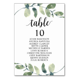 Tarjeta De Mesa Boda Cena, Eucalyptus Invitados