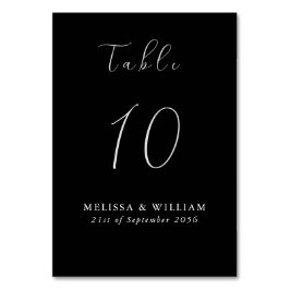Tarjeta De Mesa Boda Chic Negro