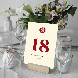 Tarjeta De Mesa Boda chino clásico de doble felicidad