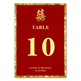 Tarjeta De Mesa Boda chino doble felicidad corazón formal rojo