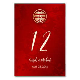 Tarjeta De Mesa Boda chino moderno