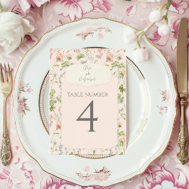 Tarjeta De Mesa Boda Chinoiserie floral rosa