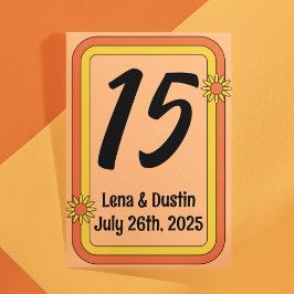 Tarjeta De Mesa Boda Citrus Sixties