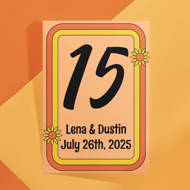 Tarjeta De Mesa Boda Citrus Sixties (Subido por el creador)