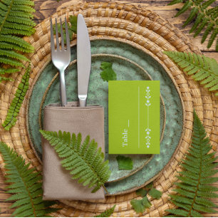 Tarjeta De Mesa Boda Citrus Verde y Azul Costero