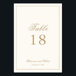 Tarjeta De Mesa Boda clásica atemporal con borde de marfil y oro<br><div class="desc">Un diseño clásico y atemporal.</div>