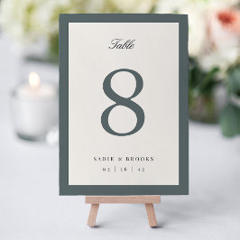 Tarjeta De Mesa Boda Clásica con Escritura de Abeto Ahumado