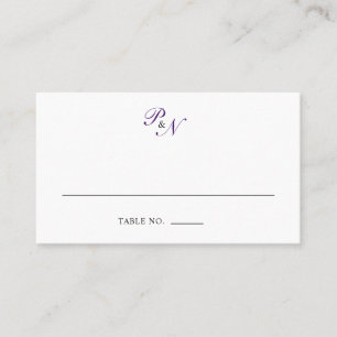 Tarjeta De Mesa Boda clásica elegante púrpura real