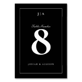 Tarjeta De Mesa Boda Clásica en Blanco y Negro