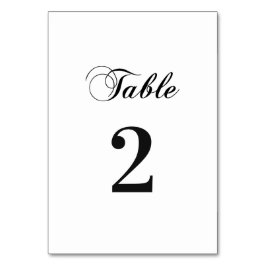 Tarjeta De Mesa Boda clásica en blanco y negro. Simple elegante