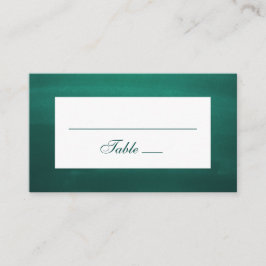 Tarjeta De Mesa Boda clásica esmeralda. Moderno verde elegante