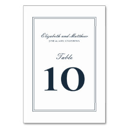 Tarjeta De Mesa Boda clásica y simple elegante