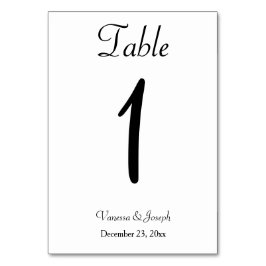 Tarjeta De Mesa Boda clásico blanco negro