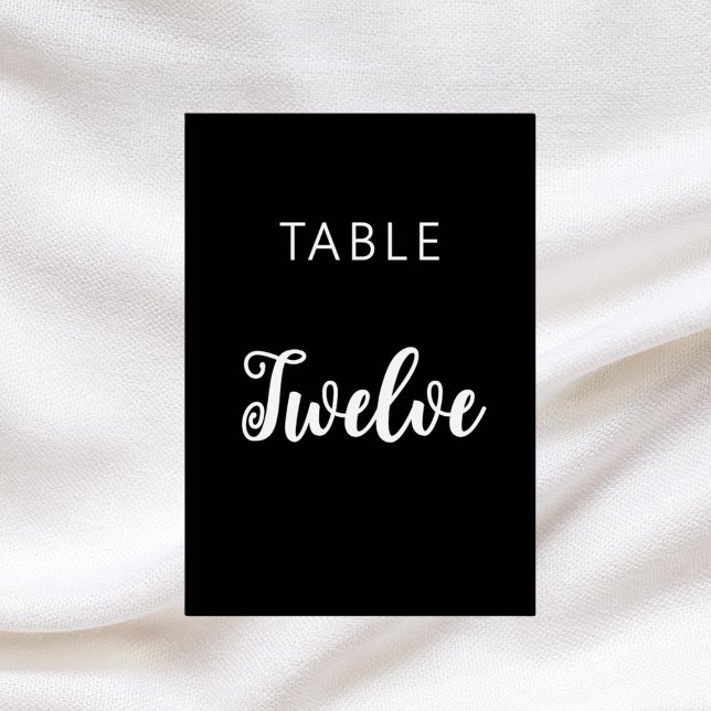 Tarjeta De Mesa Boda clásico blanco negro (Subido por el creador)