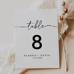 Tarjeta De Mesa Boda clásico blanco negro<br><div class="desc">Este número de mesa boda clásico blanco negro es perfecto para un boda moderno. El diseño, sencillo y elegante, presenta una tipografía de escritura clásica y elegante en blanco y negro. Este es un número de tabla de doble cara. Agregue cada número de tabla que necesite a su carrito individualmente....</div>
