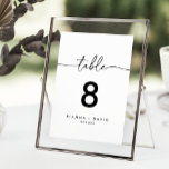 Tarjeta De Mesa Boda clásico blanco negro<br><div class="desc">Este número de mesa boda clásico blanco negro es perfecto para un boda moderno. El diseño, sencillo y elegante, presenta una tipografía de escritura clásica y elegante en blanco y negro. Este es un número de tabla de doble cara. Agregue cada número de tabla que necesite a su carrito individualmente....</div>