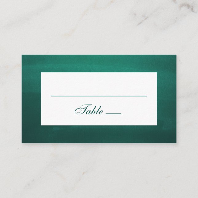 Tarjeta De Mesa Boda clásico de Esmeralda. Elegante verde moderno (Anverso)