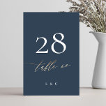 Tarjeta De Mesa Boda Clásico de Oro Azul Blanco Azul Marina<br><div class="desc">Esta tarjeta es parte de una gran colección - haz clic abajo o pídeme información *el detalle es oro falso no Relieve metalizado real</div>