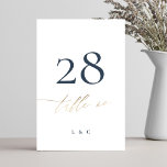Tarjeta De Mesa Boda Clásico de Oro Navy Blue Elegant<br><div class="desc">Esta tarjeta es parte de una gran colección - haz clic abajo o pídame información</div>
