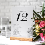 Tarjeta De Mesa Boda clásico Minimalista moderno negro y blanco<br><div class="desc">Número de tabla de Bodas Minimalistas clásicos negros y blancos modernos.</div>