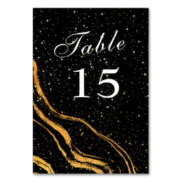 Tarjeta De Mesa Boda Clásico Negro y Oro
