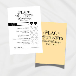 Tarjeta De Mesa Boda Colocar la plantilla editable de apuestas