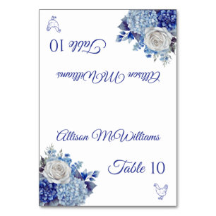 Tarjeta De Mesa Boda Colocar tarjeta-Acuarela Flores-Aves de corra