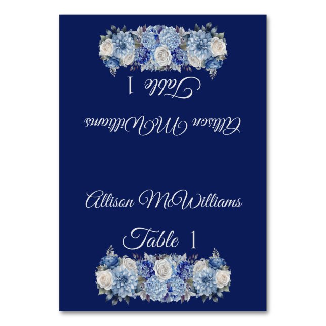 Tarjeta De Mesa Boda Colocar tarjeta-Flores acuáticas- (Anverso)