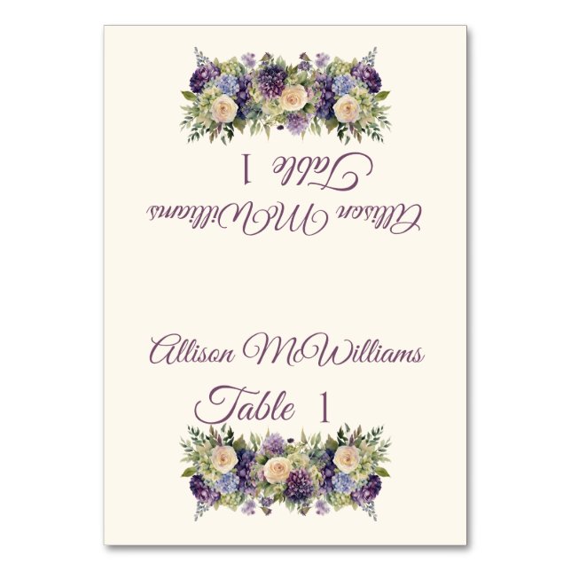 Tarjeta De Mesa Boda Colocar tarjeta-Flores acuáticas- (Anverso)