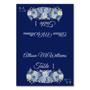 Tarjeta De Mesa Boda Colocar tarjeta-Flores acuáticas-Carne-