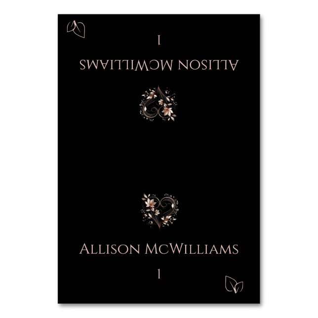 Tarjeta De Mesa Boda Colocar tarjetas-Flores-Icono vegetariano (Anverso)