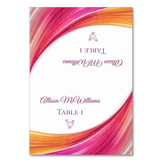 Tarjeta De Mesa Boda Colocar tarjetas-Icono de aves- (Anverso)