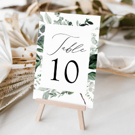 Tarjeta De Mesa Boda con abundante vegetación