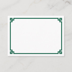 Tarjeta De Mesa Boda con borde de llave griega en verde cazador mi