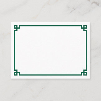 Tarjeta De Mesa Boda con borde de llave griega en verde cazador mi