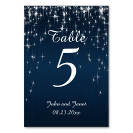 Tarjeta De Mesa Boda con encanto de Star Struck | Azul marino