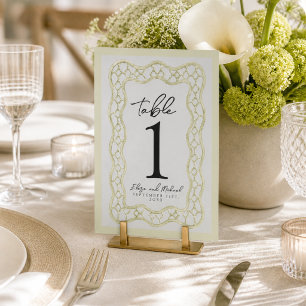Tarjeta De Mesa Boda con enrejado francés en verde salvia
