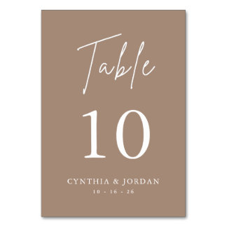 Tarjeta De Mesa Boda con foto con letra script minimalista moderna